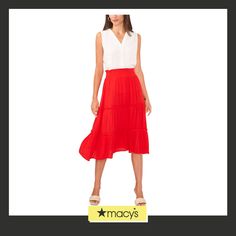 in stock Red Casual Midi Skirt, Casual Red Midi Skirt, Red Tiered Skirt With Relaxed Fit, Red Relaxed Fit Skirt For Summer, Red Relaxed Skirt For Summer, Red Flowy Skirt For Spring, Casual Red Maxi Skirt For Summer, Spring Red Tiered Skirt, Casual Red Maxi Skirt For Spring