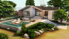 Sims4 Houses, Sims4 Build, Maxis Match Cc, Sims Houses, Modern Townhouse, Scandinavian Architecture