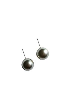 seree-Alexis-black-faux-pearl-stud-earrings-silver Comfortable Design, Pearl Stud Earrings, Design Simple, Pearl Studs, Gold Plated Silver, Gold Earrings Studs, Silver Earrings Studs, Metal Base, Gold Plated Sterling Silver