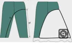 the front and back view of a women's pants sewing pattern, with an attached waist