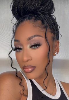 Knotless Braid Updo For Black Women, Boho Braids Updo Black Women, Boho Braids Updo, Updo Black Women, Black Braided Updo, Styling Braids, Grad Makeup, Pregnant Outfits, Braids Updo