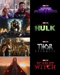 the movie poster for thor and his family is shown in three different frames, including one with