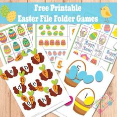 four printable easter file folder games