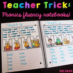 Phonics Notebook, Reading Fluency Games, Reading Small Groups, 1st Grade Centers, Phonics Fluency, Centers First Grade, First Grade Reading Comprehension, Phonics Centers, Fluency Activities