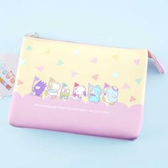 Hapidanbui & Flag Cosmetic Pouch - Blippo Kawaii Shop Kawaii Rectangular Cosmetic Bag For Daily Use, Kawaii Rectangular Portable Cosmetic Bag, Pink Kawaii Cosmetic Bag Gift, Kawaii Portable Rectangular Cosmetic Bag, Pink Kawaii Cosmetic Bag For Everyday, Kawaii Multicolor Bags As Gifts, Pink Rectangular Kawaii Coin Purse, Pink Kawaii Bag With Zipper Pouch, Portable Rectangular Kawaii Cosmetic Bag