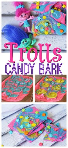 trolls candy bark is an easy diy craft for kids to make and play with