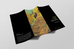 an open brochure with sunflowers on it