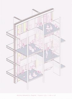 an architectural drawing of the inside of a building