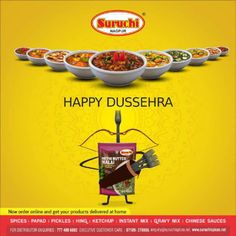 an advertisement for sushi's happy dusseria, which is being advertised in india