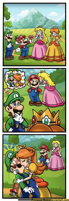 an image of mario and luigi's friends in the same cartoon character storyboard