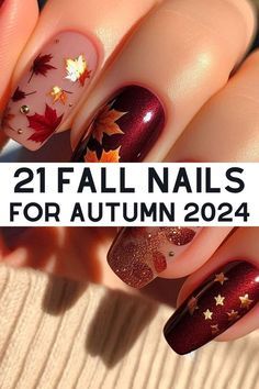 Nails For Autumn, Fall Gel Nails, Cute Nails For Fall, Pink Gel, Nails Green, Seasonal Nails