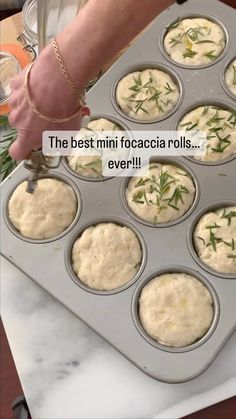 Deb Lemos | Mini Sourdough Focaccia Recipe ⬇️ You will want to make these adorable mini focaccia! Top them with rosemary and sea salt, delish! *… | Instagram Salted Rosemary Sourdough Focaccia Muffins, Mini Sourdough Muffins, Mini Foccacia Bread Recipes, Pretty Sourdough Bread, Focaccia Bread Sourdough, Mini Focaccia Bread, Focaccia Topping Ideas, Mini Sourdough Loaves, Sourdough Foccacia Bread