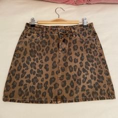 Worn Once Looks Brand New Perfect Condition Casual Leopard Print Mini Bottoms, Casual Fitted Leopard Print Mini Skirt, Spring Casual Leopard Print Mini Skirt, Casual Leopard Print Mini Skirt For Spring, Denim Skirt Women, Skirt Women, Blank Nyc, Denim Skirt, Womens Skirt