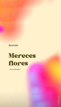 a book cover with an abstract background and the title, mereces flores