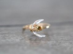 Moonbeam Ring - Crystal Quartz Crescent Moon Ring, Gold Jewellry, Crystal Moon, Ring Crystal, Ringe Gold, Moon Ring, Natural Gemstone Jewelry, Pretty Rings, Quartz Ring