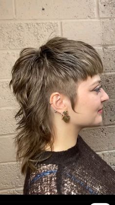 Undercut Mullet Women Long, Punky Mullet, Womens Mullet Shaved Sides, Mullet With Color, Mullet Fine Straight Hair, Short Shag Mullet Shaved Sides, Medium Shullet, Mullet From The Back, Mullet Shaved Sides Woman