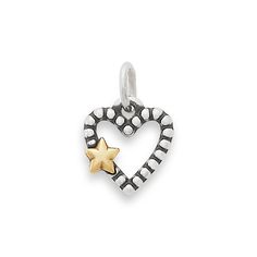 The My Shining Star Charm showcases a sterling silver open-heart shape adorned with beads and topped with a single, smooth 14K gold star. This adorable charm makes a great gift for someone special in your life to let them know they are the light of your w James Avery Charms, Fairy Charms, James Avery Jewelry, Bouquet Charms, Charms For Bracelets, New Charmed, Bracelets And Necklaces, James Avery, Birthstone Pendant