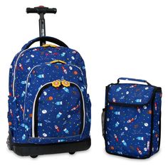 The Lollipop Rolling Backpack can be utilized as both fun carry-on luggage for your kids that will easily fit under the plane seat and a strapped rolling backpack that is easy to carry around school. It also comes with a matching lunch bag that can fit the essential items for your children's lunch. The backpack features sparkling wheels that are soft noiseless wheels with a magnetic self- lighting system that helps for visibil #Apparel #ApparelAccessories #Bags&LuggageandAccessories #Backpacks Playful Back To School Luggage, Playful Luggage For Back To School, Playful School Luggage For Back To School, Playful Multicolor School Luggage, Rolling Backpacks For School, Kids Rolling Backpack, Water Bottle Organization, Off Line, Animal Experiences