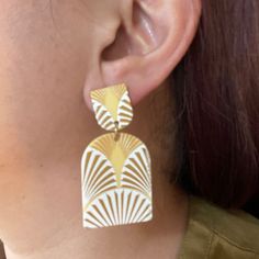 Trendy Acrylic Geometric Dangle Drop Statement Earrings Gold Brand New Item. Super Cute! Bohemian, Y2k, 90s Chic Fashion Statement Dangle Earrings, Festival. Fun, Multicolor, Gold, Geometric. Colors: Gold And White Lightweight; Less Than 3oz For Both. Acrylic With Plastic Backing (Costume Jewelry). Measure 2.25” Length. Professional Seller. 5 Star Seller. Packaged With Care. I Ship The Same/Next Business Day. Tags: Gift, Work, Girls Night Out, Blm, Women, Ladies, Girl Power, Plant Life; Plant Lo Modern White Geometric Earrings, Trendy White Jewelry Set, Elegant Adjustable Geometric Earrings, Chic White Drop Earrings, Chic Single White Earring, Chic White Single Earring, Modern White Jewelry For Party, White Modern Party Jewelry, Modern White Party Jewelry