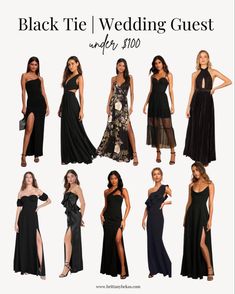 Black tie wedding guest dress Black Tie Optional Wedding Guest Dress, Black Tie Wedding Guest Dresses, Formal Wedding Guest Attire, Black Tie Optional Wedding, Black Wedding Guest Dresses, Black Tie Wedding Guest, Guest Hairstyles, Black Tie Wedding Guest Dress