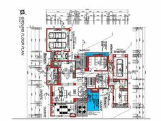 a blueprint shows the floor plan for a house with two floors and three car garages