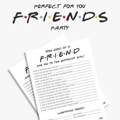 two friends birthday party games on top of each other with the text, perfect for you friends