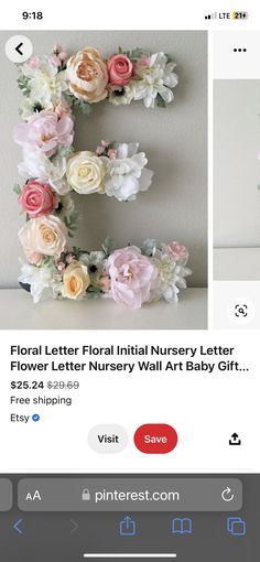 the letter e is made out of flowers