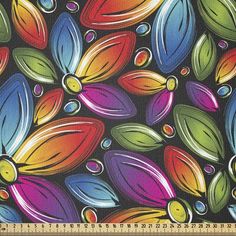 an abstract floral background with colorful leaves