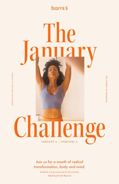 the january challenge poster with an image of a woman's torso and arms up