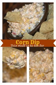 corn dip in a bowl with tortilla chips