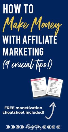 how to make money with affiliate marketing - free monetizing checklist included