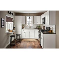 772515401688_11875601_794660807.jpg Lowes Kitchen Cabinets, Stock Kitchen Cabinets, Shaker Door Styles, Stock Cabinets, White Sink, Diy Kitchen Cabinets, White Doors, Kitchen Redo, White Kitchen Cabinets