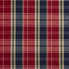 a red and blue plaid fabric