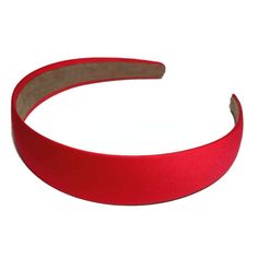 One inch wide satin headbands, with nonslip ultrasuede lining, by the piece. Also available in bulk packs. These wide satin headbands are available in basic black and white, and a range of saturated colors! This headband style fits most sizes comfortably. Ultrasuede is a synthetic suede, which provides non-slip grip. Softly structured and headache-free. Also available in more colors, in the same width (or a skinnier and wider size), with a gimp trim finish inside. Red Head Band, Mima Kirigoe, Red Hair Band, Ceramic Witch, Red Uniform, Red Hair Accessories, Crystal Crown Tiaras, Snow White Costume, Simple Headbands