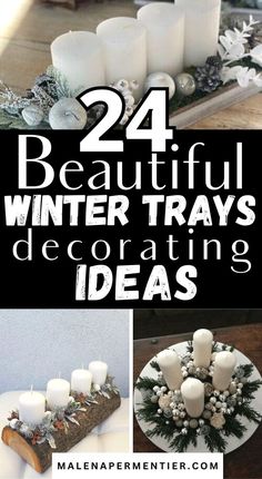 after christmas tray decor ideas Candle Tray Ideas, Christmas Tray Decor Ideas, Winter Tray Decor, Winter Tray, Christmas Tray Decor, Winter Table Decorations, Decor After Christmas, Tray Decor Ideas