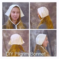 9 FREE PILGRIM HAT and bonnet templates. I searched the web and found 9 excellent DIYS on how to make a paper or fabric Thanksgiving pilgrim hat. Craft them out of Felt, fabric or paper and paper plates. Girl or boy hats. by Press Print Party! #pilgrimhat #thanksgiving #costume Diy Bonnet, Indian Headband, Hat Template, Sewing Hats, Sewing Templates, Bonnet Pattern