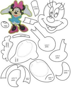 the cut out pattern for mickey mouse