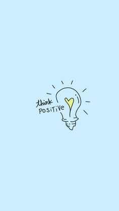 a light bulb with the words think positive on it