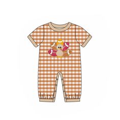 Material :Milk silk with embroidery Preorder If you order with other stock items,we will need ship together when this item finished Brown Cotton Playwear Set, Cute Brown Cotton Set, Playful Brown Cotton Sets, Halloween Romper, Christmas Romper, Thanksgiving Fashion, Kids Boutique Clothing, Boys Easter, Short Sleeve Romper