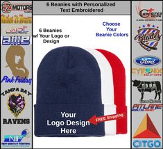 beanie hat with your logo design here