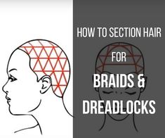 How to Section Your Hair for Braids and Dreadlocks Parting Hair For Dreadlocks, Hair Sectioning Diagram, Hair Braiding Parting Chart, Dreadlock Sectioning Chart, Section Hair For Braids, Dreadlock Sectioning, Hair For Braids, Dread Hair