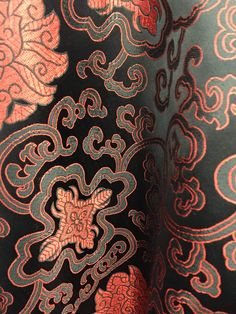 Adelaide BLACK RED Chinese Brocade Satin Fabric by the Yard - 10058 Chinese Brocade, Stretch Velvet, Felt Fabric, Cut And Color, Fabric Samples, Dance Wear, Satin Fabric, Fabric By The Yard, Beautiful Fabric