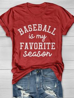 Baseball Is My Favorite Season Print Short Sleeve T-shirt Aosig Logistics Network, Math Teacher Humor, Chaos Coordinator, Math Humor, Favorite Season, Teacher Favorite Things, Short Sleeve T Shirt, Red And Grey, Grey Fashion