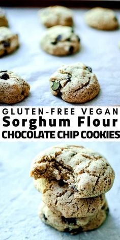 gluten - free vegan sorbun flour chocolate chip cookies