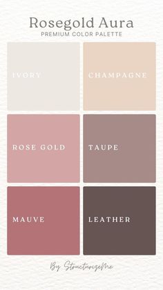 Wedding Ideas Elegant Color Palettes, Champagne And Rose Wedding, Rose Gold Pantone Colour Palettes, Rose Taupe Color Palette, Champagne And Terracotta Wedding Colors, Colors That Compliment Rose Gold, Rose Gold Colour Combinations, Blush Pink Gold White Color Palette, Taupe Color Pallete