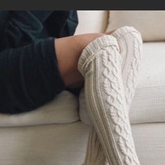 Just Arrive Cable Knit Over The Knee Socks Oatmeal One Size Fits Most Color: Oatmeal Material: % Acrylic Knit Overknee Socks, Socks Outfit, Cable Knit Socks, Sock Outfits, Over The Knee Socks, Cozy Socks, Legging Outfits, Winter Socks, White Socks