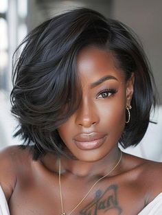 Chic Bob Hairstyles for Black Women: Choppy, Curly, Layered, and More Chic Bob Hairstyles, Bob Hairstyles For Black Women, Balayage Long Hair, Chic Bob, Trendy Bob Hairstyles, Layered Style, Layered Bob Hairstyles