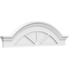 a white headboard with an arched design