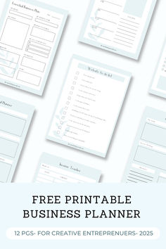 Free Printable Business Planner for Creative Entrepreneurs Printable Business, Small Business Planner, Printable Chart, Selling Art Online, Business Planner, Start Ups, Art Website, Art Business, Creative Entrepreneurs