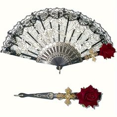 O envio mais rápido. O melhor serviço Pretty Knives, Fan Decoration, Fantasy Props, Hand Fans, Folding Fan, Hand Held Fan, Rose Lace, Cosplay Props, Fantasy Jewelry